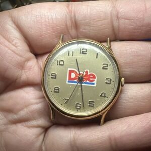 Works Vintage Timex Dole Mens Watch 33mm Quartz Gold Tone - One Lug Is Broken